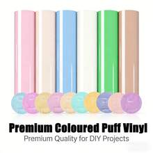 6pcs 3D Puff Vinyl Heat Transfer Sheets, 12"X10", Compatible With Most Heat Press & Cutting Machines, For T-Shirts, Garments, Fabrics - A - View 6