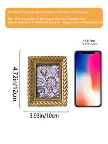 复古树脂相框 - 优雅复古金色椭圆形相框，适合桌面摆放，也适用于卧室、客厅和门厅装饰，用来展示家庭照片、婚礼纪念品和艺术印刷品。轻巧的经典扭曲设计，提升家居美感。 - 彩色 - 查看 8