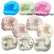 3-36 Months Baby Inflatable Booster Seat With Fence And Built-In Air Pump, Dual-Layer Sitting Posture Training Chair, Inflatable Floor Seat With Backrest, Foldable Inflatable Baby Chair, Portable Outdoor Mat, PVC Floor Seat For Sitting Posture Training Only - Multicolor - View 6