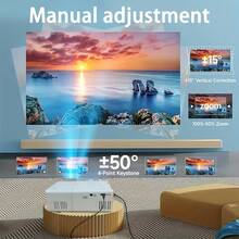 这款1080P便携式投影仪采用宇航员主题图案，USB供电，内置立体声扬声器，支持梯形校正，配备遥控器，兼容多种设备，是家庭影院、户外露营的理想之选，提升您的电影、电视和游戏体验，也是春季派对的完美礼物。 - 白色 - 查看 6