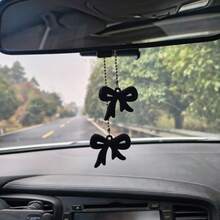 Plush Bow | Christmas Bow Hanging Decor, Cute Car Rearview Mirror Decoration, Holiday Party Home Decor, Tree/Backpack Pendant, Creative Gift, Resin Material - Plush Bow - View 12