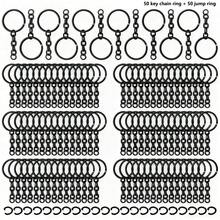 30/60/100 chiếc móc khóa dẹt có dây xích, vòng tách 1 inch, vòng nối hở, vật liệu làm đồ thủ công và trang sức DIY, thích hợp cho người làm đồ thủ công. - Chuỗi khẩu độ + vòng tròn nhỏ - Xem 23