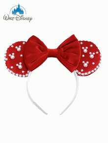 Disney 迪士尼米奇米妮老鼠耳朵发箍，1个装，超大号发箍，饰有闪亮的人造珍珠，天鹅绒发箍上点缀着珍珠蝴蝶结。采用柔软的天鹅绒材质制成，非常适合学校派对、化装舞会、角色扮演和主题公园游玩，是任何场合的理想礼物。 - 彩色 - 查看 14