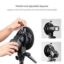 S-Shaped Hand Grip For Bowens Mount Camera Flashlight, Black - View 3