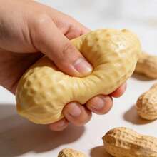 Squishy Peanut Silicone Fidget Toy, 4.3 Inches, Stress-Relief Sensory Gift, Suitable For Birthday Party Favors And Desk Decoration, Cheese Squishy Stress Ball - Multicolor - View 7