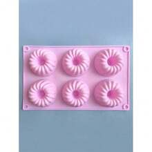 1pc Creative 6-Cavity Savarin Cake Silicone Mold 3D Bread Baking Pan Mousse French Dessert Pudding DIY Baking Tool - P - Xem 5