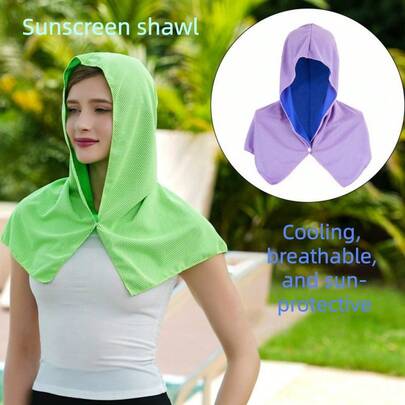 1pc Outdoor Sports Cooling Towel, Gym, Beach, Camping U-Shaped Cooling Hoodie Headscarf
