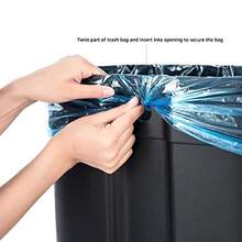 Basics - Papelera de metal de cierre suave de 32 litros/8.5 galones con forro y pedal de pie color negro - negro - Ver 5