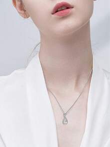 1pc Fashionable Geometric Eternal Symbol 8 Pendant Necklace, Suitable For Women's Daily Wear, Holiday Parties, Thanksgiving, Gifts For Loved Ones, Simple & Comfortable Unisex Jewelry - Necklace 8033 - View 3