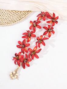 1pc Bohemian Tropical Imitation Flower Adjustable Headband, Women Hair Accessories - Multicolor - View 3