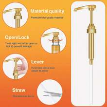 1/6 包装咖啡糖浆分配器，防滴漏果酱和糖浆泵分配器，适用于糖浆瓶、食用油、洗手液、浴室清洁剂、果酱罐、洗洁精、沐浴露、化妆乳液，家居和咖啡吧收纳整理，咖啡吧配件，返校必备品。 - 彩色 - 查看 9