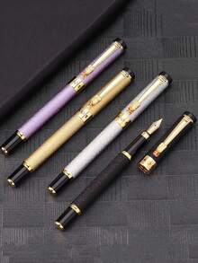 Customized Dragon Head Steel Fountain Pen, 3-In-1 Calligraphy Writing Pen, Business Gift For Family, Friends, Teachers - Multicolor - View 3