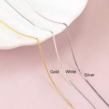 925 Sterling Silver Box Chain Necklace, Suitable For Men And Women, 1.0mm Thick, 18-24 Inches Long, Ideal Gift For Family And Friends, Comes With Anti-Oxidation Box, Eid Gift - Box Chain - View 4