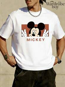 Disney White Round Neck Short Sleeved Printed T-Shirt, Cartoon Pattern Printed T-Shirt, 2026 New T-Shirt, High-Quality Pure Cotton T-Shirt, Suitable For All Seasons, Comfortable And Breathable | Exquisite Design | The Best Choice For Gift Giving - 白色 - 查看 2