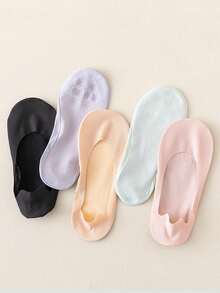 1/5/10双装硅胶防滑女袜冰丝夏季高品质搭配休闲透气隐形船袜 - 彩色 - 查看 8