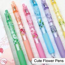6pcs Retro Flower Telescopic Ballpoint Pen Set - Smooth Writing, Medium Tip, Black Ink, Ergonomic Design, Cute Stationery Essential For School, Office And Daily Use - Sets - View 7