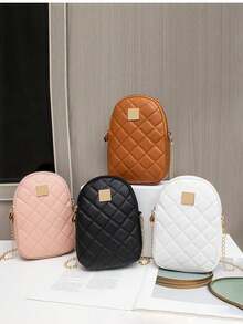 1件装女童时尚绗缝PU斜挎钱包包/单肩包，适合日常出行、节日聚会，是理想的礼物之选。 - 彩色 - 查看 2