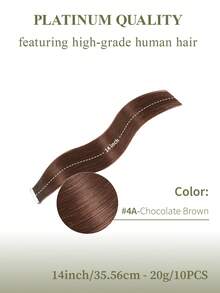 DNE HAIR 10pcs 100% Human Hair Tape-In Extensions #4A Chocolate Brown Straight 14-22 Inch Silky Seamless Invisible Premium Density Hair Pieces, Suitable For Thin Hair & Salon Use, Fit For Daily Use For All Women - S4A - View 15