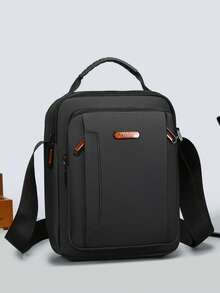 Men's Casual Versatile Large Capacity One Shoulder Bag, Minimalist Texture Multi-Compartment Messenger Bag - Multicolor - View 3