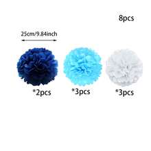 1 Bộ (8 quả) hoa giấy màu xanh dương, vật trang trí tuyệt vời cho các bữa tiệc ngày lễ. Thích hợp cho mọi dịp, chẳng hạn như sinh nhật, đám cưới, lễ rửa tội, tiệc mừng em bé, tiệc trà, trang trí phòng trẻ em hoặc các lễ kỷ niệm khác. - Nhiều màu - Xem 11