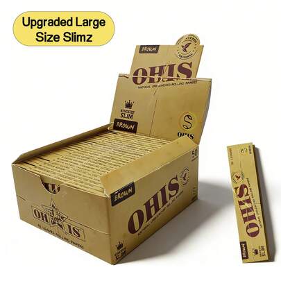 50 Packs Of 108mm High-Quality Brown Cigarette Rolling Papers, Made Of Natural Materials, Slow Burning Design, Uniform Combustion Without Irritating Odor, Smooth And Easy To Roll, Moderate Thickness For Easy Operation, Portable And Practical, Suitable For Smokers And Rolling Enthusiasts, Highly Favored By Hand-Rolling Lovers, Perfect For Daily Personal Use Or As A Gift.