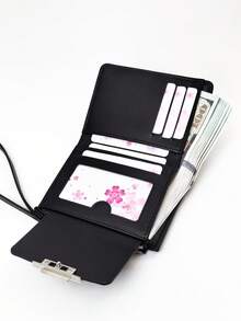 MINGYOU Fashionable Delicate Cute Soft Short Handheld Zipper Coin Purse - Black - View 2