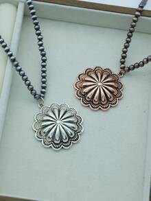 1件新款印花圆形菱形几何朋克风男士吊坠项链 - 項鍊 - 查看 7