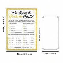 12pcs "Who Knows The Graduate Best?" Graduation Game Cards - Easy-To-Play Graduation Party Game Set For Celebration, Fun Graduation Party Game Questions Cards, Grad Party Supplies - A - View 2