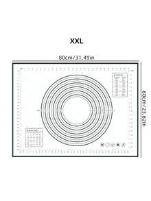 1 件装黑色硅胶揉面垫，带刻度，超大不粘糕点垫，防滑擀面垫，适用于厨房烘焙 - 黑色 - 查看 10