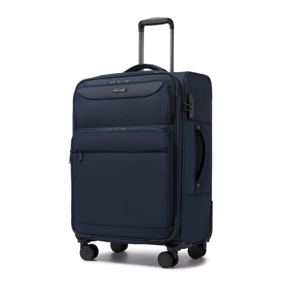 TSA Lock 360° Spinner Wheels Expandable Lightweight Softshell Polyester Luggage Carry-On, Cabin, 20/24/28 Inch Suitcase & 3-Piece Set For Travel - Navy Blue - View 1