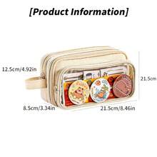 Large Capacity Transparent Multi-Compartment Pencil Case, Multi-Functional Stationery Storage, Detachable With Free Stickers, Back-To-School Essential, Holiday Gift - Multicolor - View 4