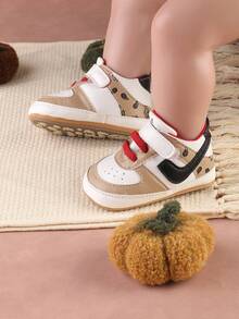 1 Pair Toddler Shoes With Contrasting Color Design, Versatile Sports Shoes, Suitable For Spring And Autumn - Apricot - View 4