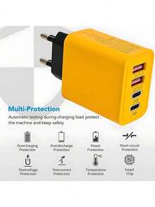 120W 双 PD+ 双 USB 充电器，兼容苹果 15 系列手机，双 Type-C 智能快充适配器 - 彩色 - 查看 8