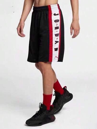 Nike Jordan Air Rise 篮球运动涤纶字母系带休闲短裤，男款