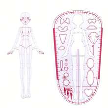 2pcs Human Figure Design Template Set, Sewing Ruler, Sewing Design, Clothing Design, Convenient For Painting, Lightweight And Quick - 2pcs Human Body Painting Model - View 5