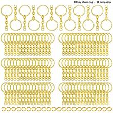 30/60/100 chiếc móc khóa dẹt có dây xích, vòng tách 1 inch, vòng nối hở, vật liệu làm đồ thủ công và trang sức DIY, thích hợp cho người làm đồ thủ công. - Chuỗi khẩu độ + vòng tròn nhỏ - Xem 20