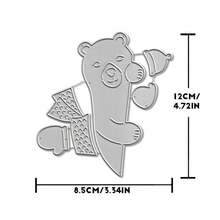 Creative Polar Bear Dies, DIY Scrapbooking Album And Embossing Stencil, Greeting Card Making Tool, Card Paper Cutting Crafts ,Gift Card Making Template Die Cuts. - Silver - View 9