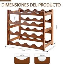 4 Niveles Cava De Vino Porta Vinos Capacidad para 16 Botellas. Porta Botellas De Vino Cava De vinos Madera para Cocina Bar Y Bodega Perfecto para Amantes De Vino Y Hogares - Marrn - Ver 6