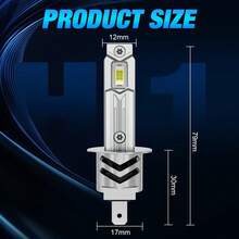 TOAUTO 2 bóng đèn LED Canbus H1 60W 20000LM, đèn pha LED mini thiết kế không dây cho ô tô kèm quạt - A - Xem 9