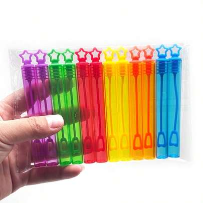 彩色泡泡棒，12/24/48/6/18支装，青少年吹泡泡玩具，迷你泡泡管派对装饰（不含泡泡液），随机颜色迷你星形泡泡棒