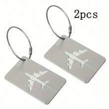 5/10pcs Aluminum Luggage Tag, Waterproof Luggage Tag, Minimalist Airplane Pattern Luggage Tag With Stainless Steel Ring, Boarding Pass, Travel ID Card Holder, School Supplies - Multicolor - View 26