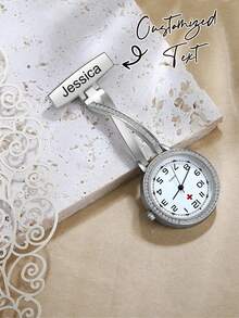 Personalized Nurse Pocket Watch With Name, Custom Name Hanging Watch, Rhinestone Nurse Watch, Nurse Graduation Gift, Midwife Gift, Nursing Student Gift - Multicolor - View 3