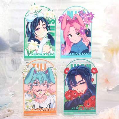  Alien Stage 兔子系列亚克力立牌 – 4.3 x 2 英寸动漫桌面摆件，ALNST 官方授权桌面艺术品