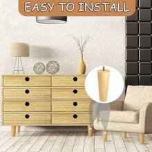 4Pcs Wooden Furniture Legs, Mid-Century Modern Style Replacement Furniture Feet For Sofa, Armchair, Cabinet, TV Stand, With Hanger Bolts, Mounting Plates & Screws, Sturdy Wood Furniture Legs Ideal For Furniture Repair & DIY Projects - Màu gỗ tự nhiên - Xem 9