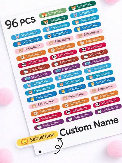 96-960 Piezas Pegatinas personalizadas con nombre, Pegatinas para bolígrafos, Pegatinas personalizadas, Pegatinas personalizadas, Pegatinas para etiquetas, Patrón de dinosaurio, Regalos de cumpleaños, Pegatinas de papelería, Autoadhesivas, Personalizadas, Personalizables, Estudiante, Hombre, Maestro, Regalos únicos, Familia