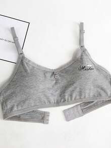 6-Pack Teen Girls' Training Bras With Removable Pads - Wireless Sling Crop Tops, Breathable Summer Undergarments For 13-18 Years Old - A - 查看 5