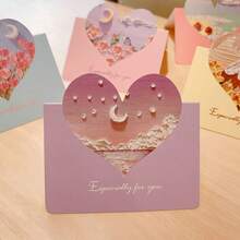 25张心形3D立体绘画贺卡，毕业典礼、生日派对、婚礼、母亲节、节日等场合的邀请卡，个性化贺卡，礼品卡，邀请函 - 款式1 - 查看 3