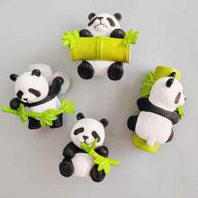 4pcs/8pcs Cartoon Panda Model, Cute Panda Micro Landscape Decor, Computer/TV Display Animal Decoration, Car Navigation Screen Decor, Bamboo Panda Plush Doll, Suitable For Birthday Gift Bag, Party Filler, Classroom Reward And Carnival Prize - Multicolor - View 6