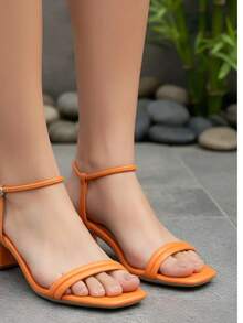 Women Heeled Sandals - 橘色 - 查看 8