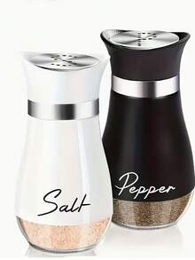 (Set Of 2 Jars) Salt And Pepper Seasoning Jar Set, 4 Ounces (About 113.4 Grams) Glass-Bottom Salt And Pepper Seasoning Jars, With Stainless Steel Lids, Suitable For Kitchen Cooking Tables, RVs, Camping, Barbecues. Seasoning Bottles. Salt And Pepper Bottles - Multicolor - View 8
